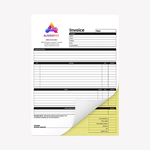 2 Part CarbonLess Form Printing 2 Part NCR 2 Part Business Forms