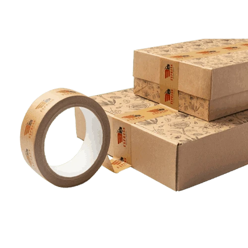 Full color packaging tape roll for shipping cartons and PR boxes