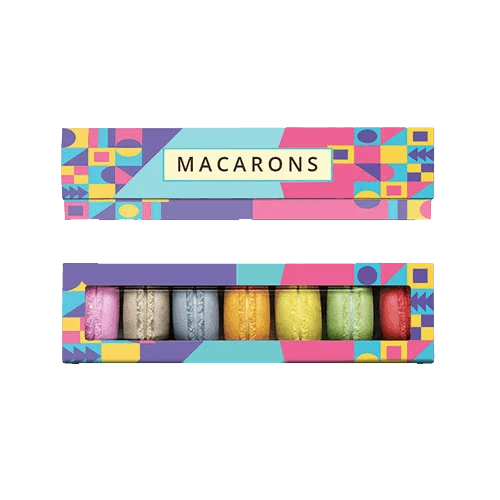 Colorful branded packaging for crayons with soft touch lamination and die-cut window
