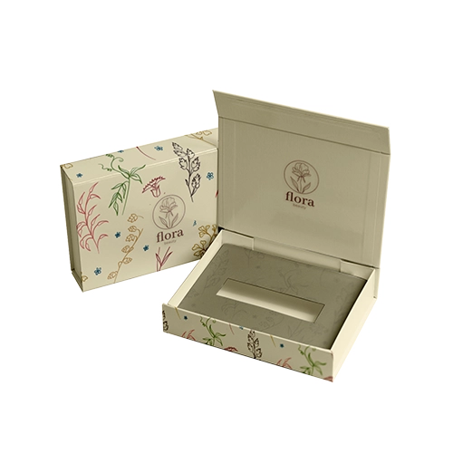 Custom printed foldable box with foiled logo, perfect for jewelry and premium products