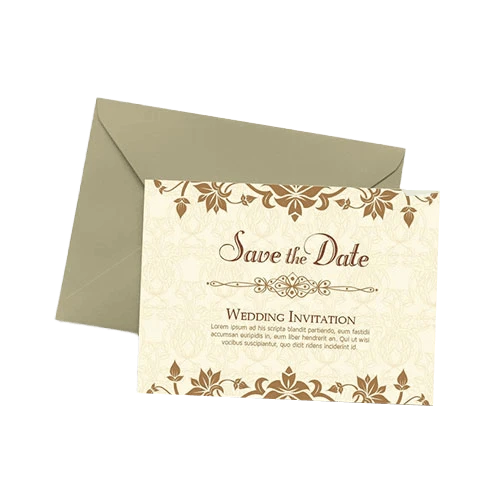 Full-color printed greeting card with envelope, perfect for invitations