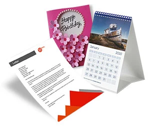 Multi page annual calendar and greeting card with full color printing and spiral binding